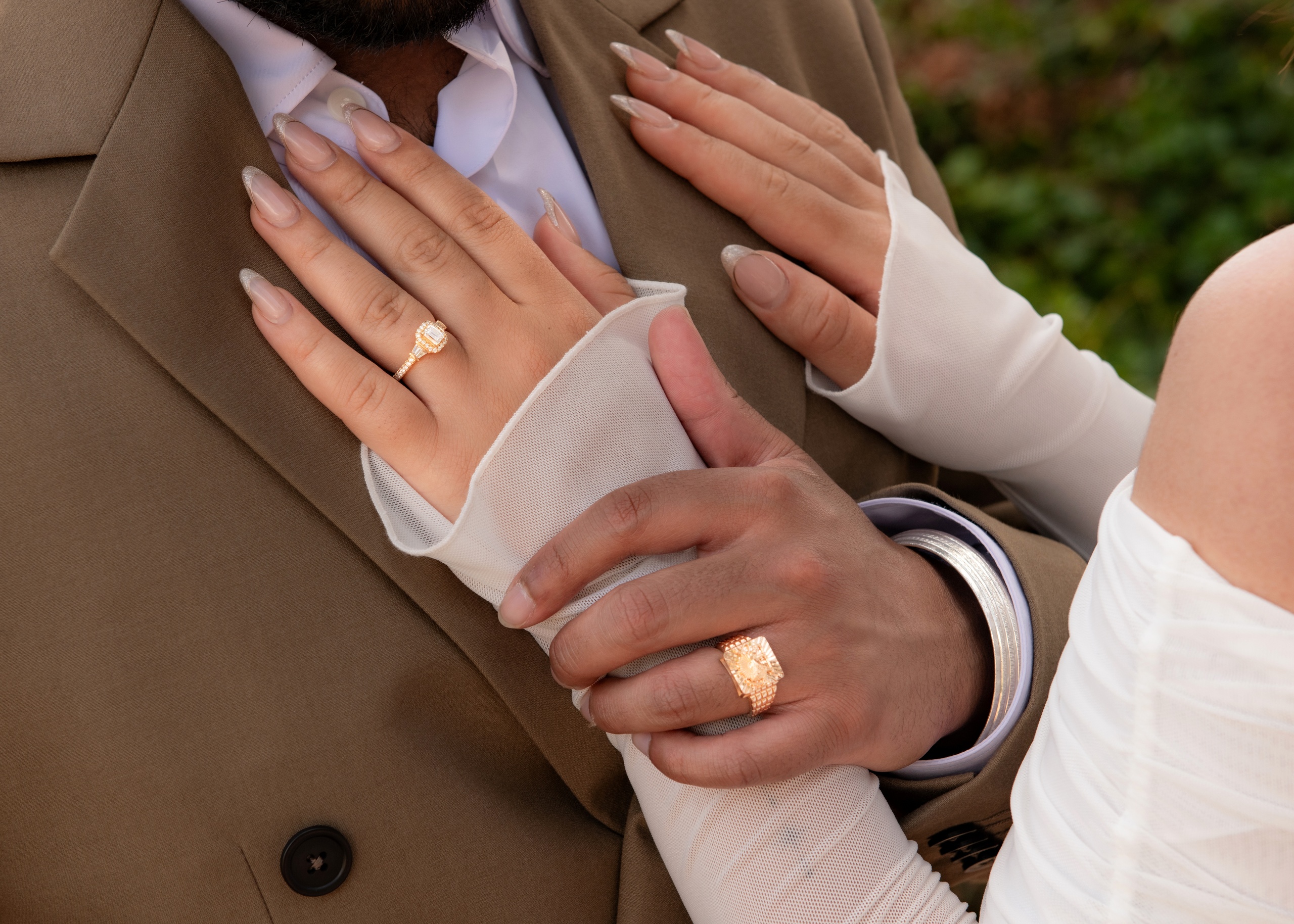 Engagement detail with rings