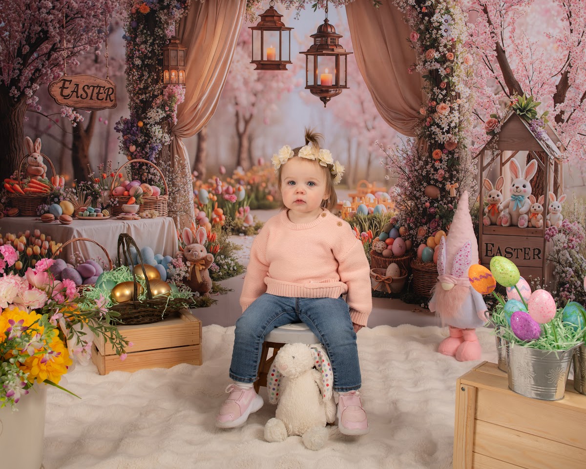 Daycare child portrait in an Easter setting