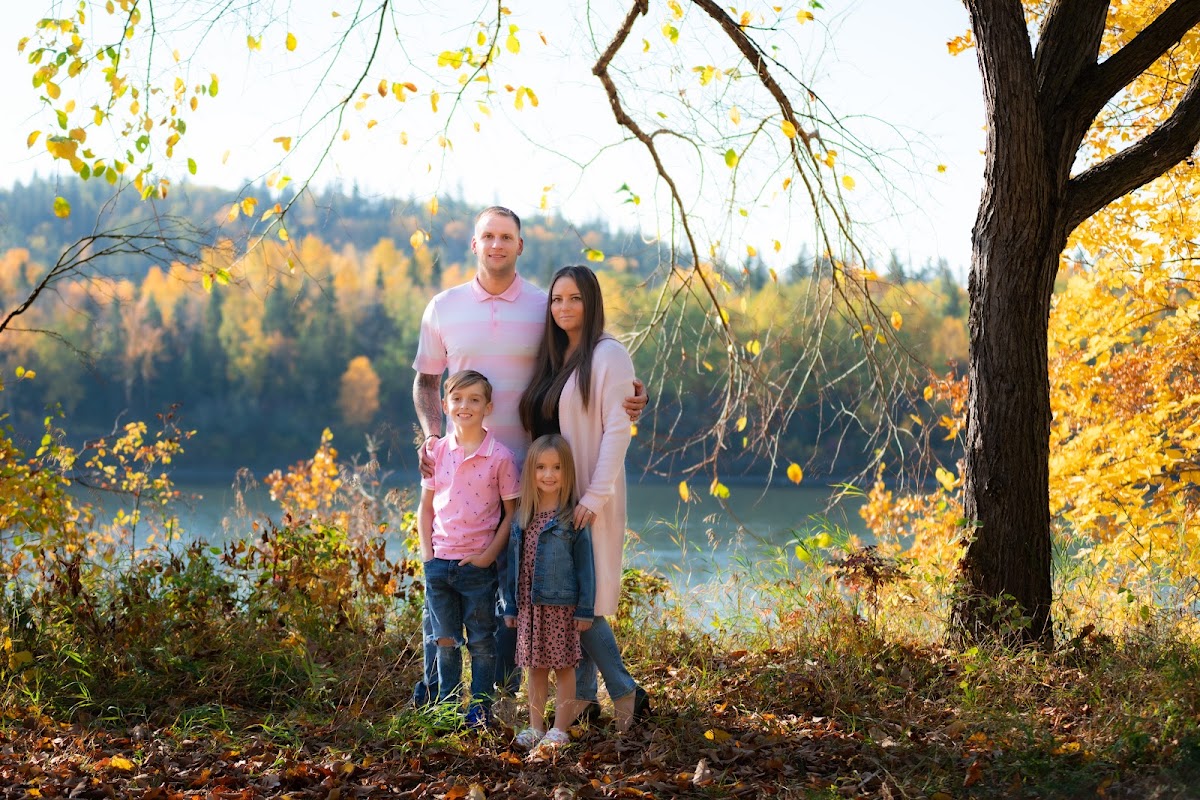 Outdoor family portrait in autumn